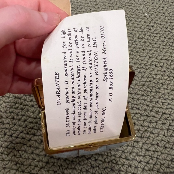 1950s blue ostrich cigarette case - Picture 3 of 7